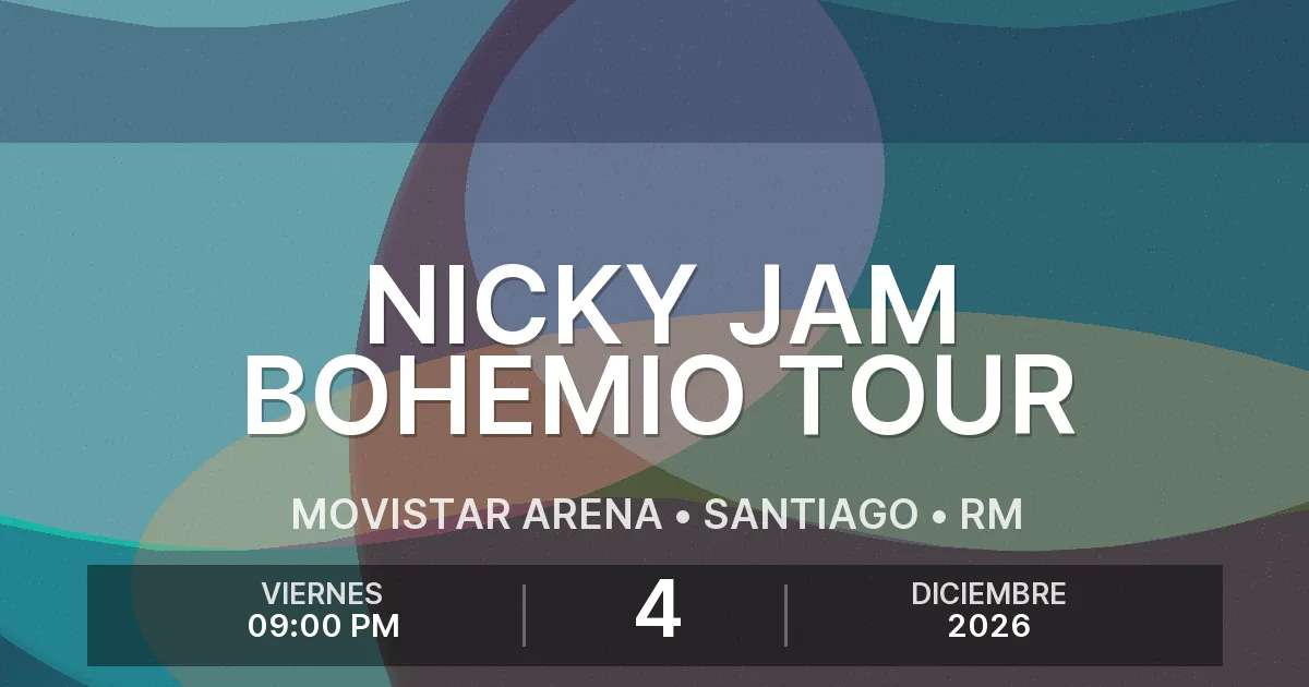 Afiche del evento: Nicky Jam Bohemio Tour