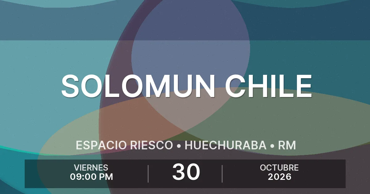 Afiche del evento: Solomun Chile